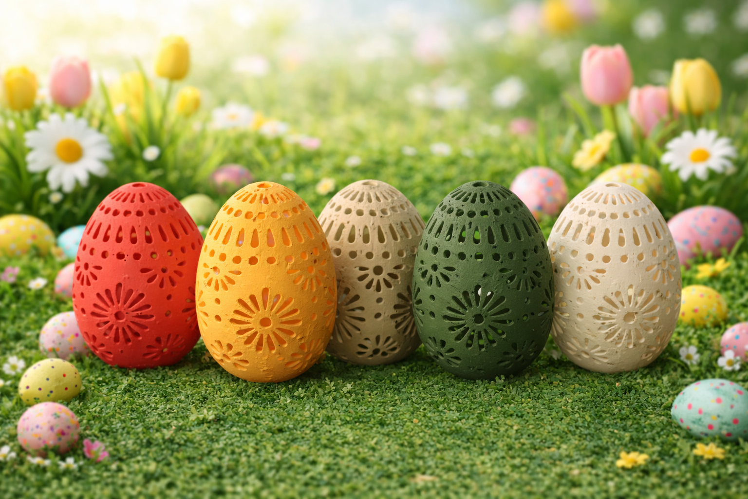 Πασχαλινό Διακοσμητικό Αυγό με Διάτρητο Λουλουδάτο Σχέδιο – Μοντέρνα Πασχαλινή Διακόσμηση