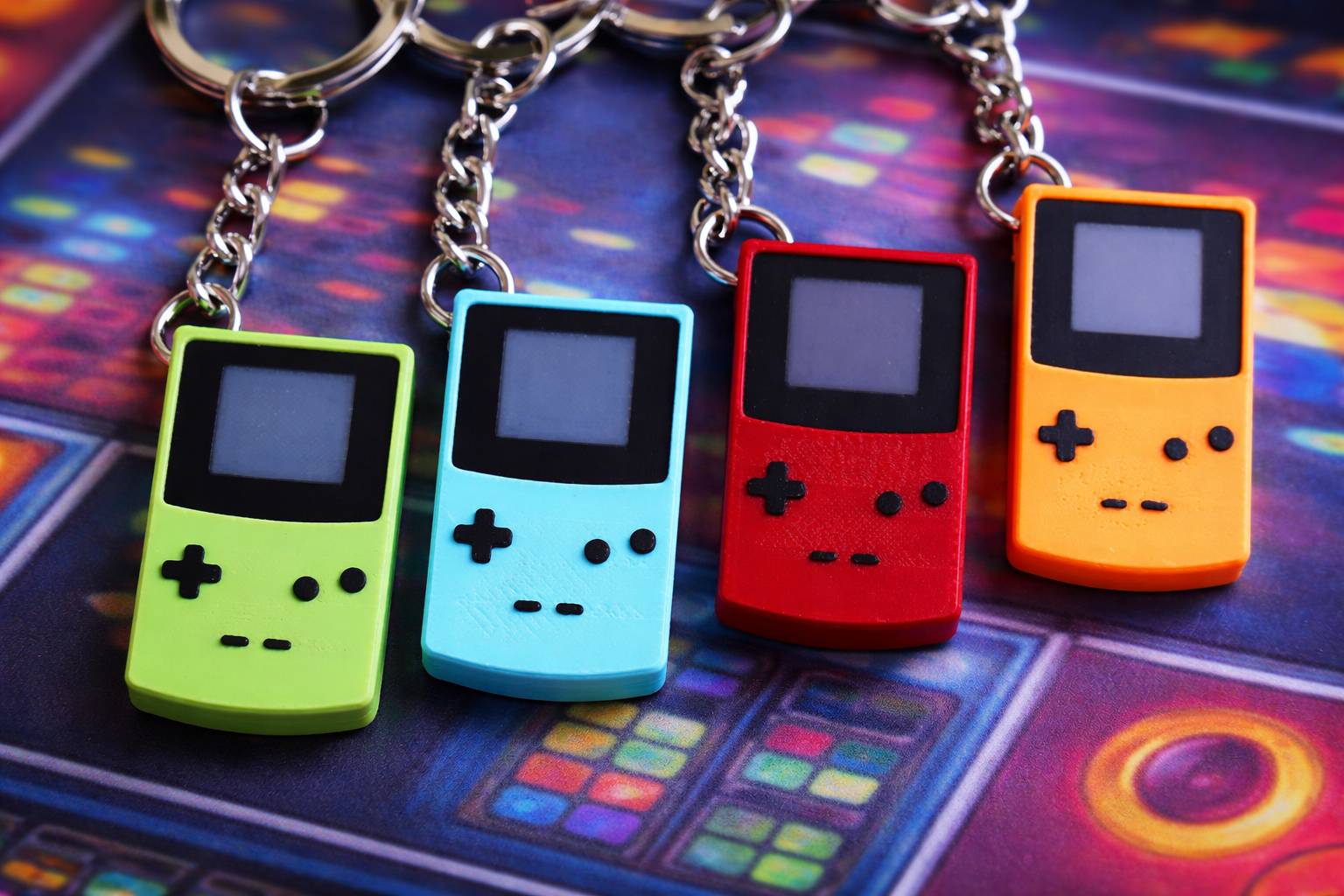 Retro Mini Game Console Μπρελόκ – Χρωματιστό Gaming Keychain