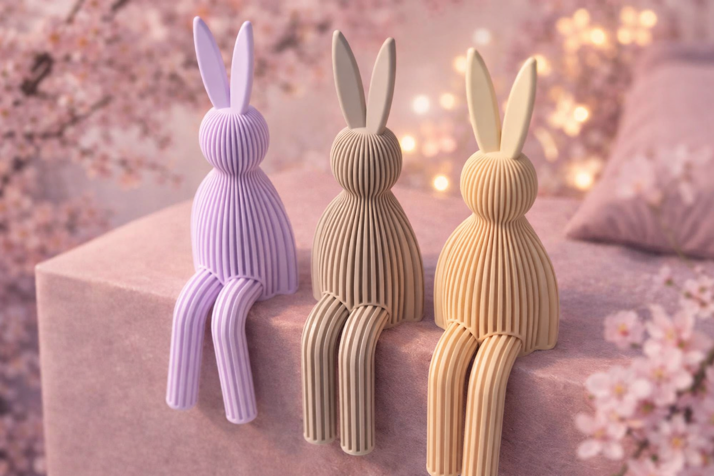 Πασχαλινό Διακοσμητικό Λαγουδάκι 3D – Minimal Bunny Decor σε Παστέλ Χρώματα