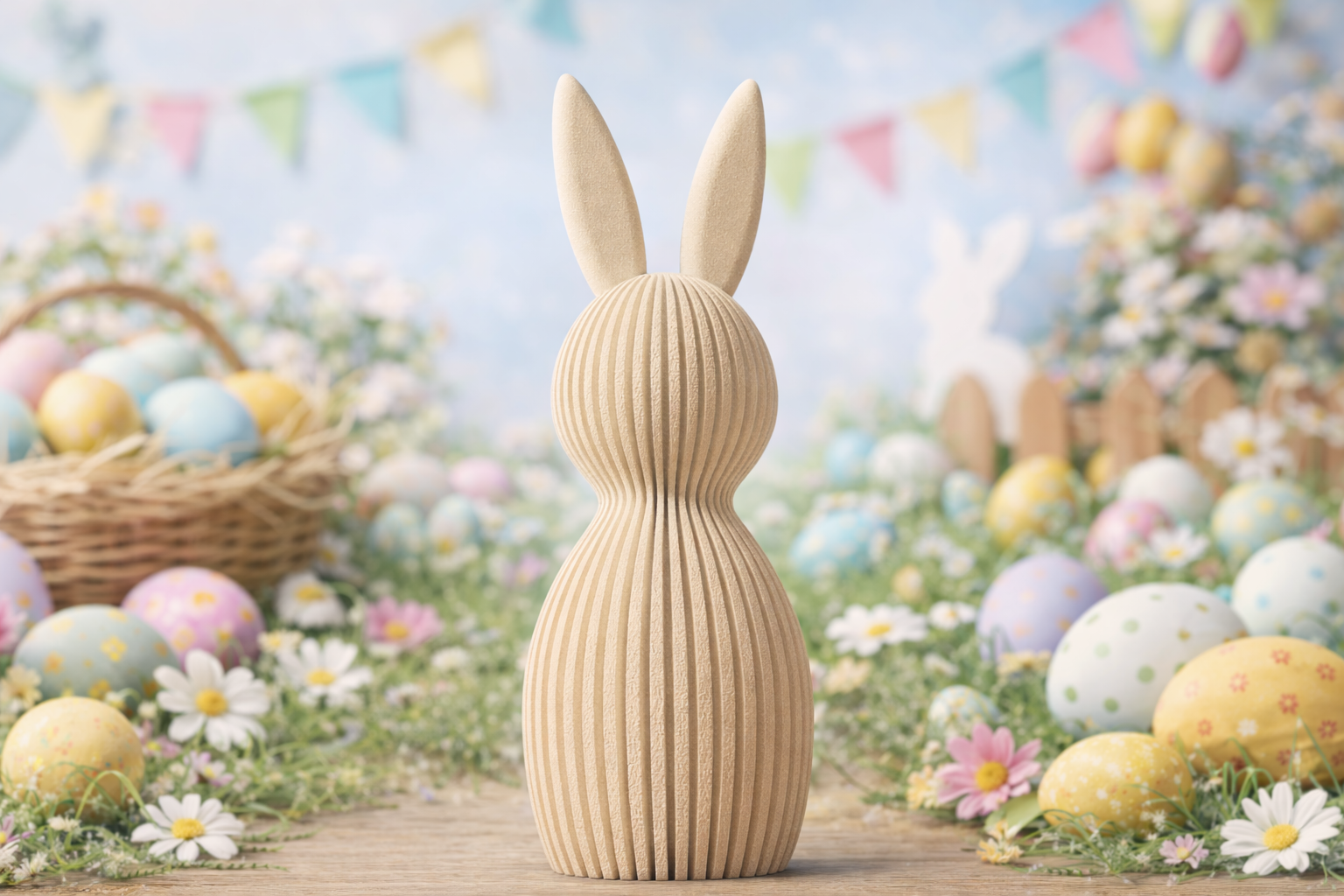 Easter Bunny Figurine | Modern Minimalist Rabbit Ornament | Nordic Style Easter Home & Desk Decoration Sold by trader Print & laser lab orestiada