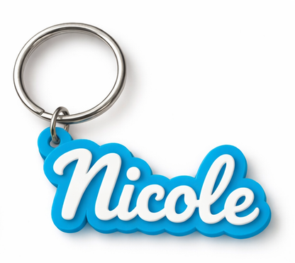 Εξατομικευμένο Μπρελόκ Ονόματος 3D Printed – Προσαρμοσμένο Κείμενο – Διπλό Χρώμα