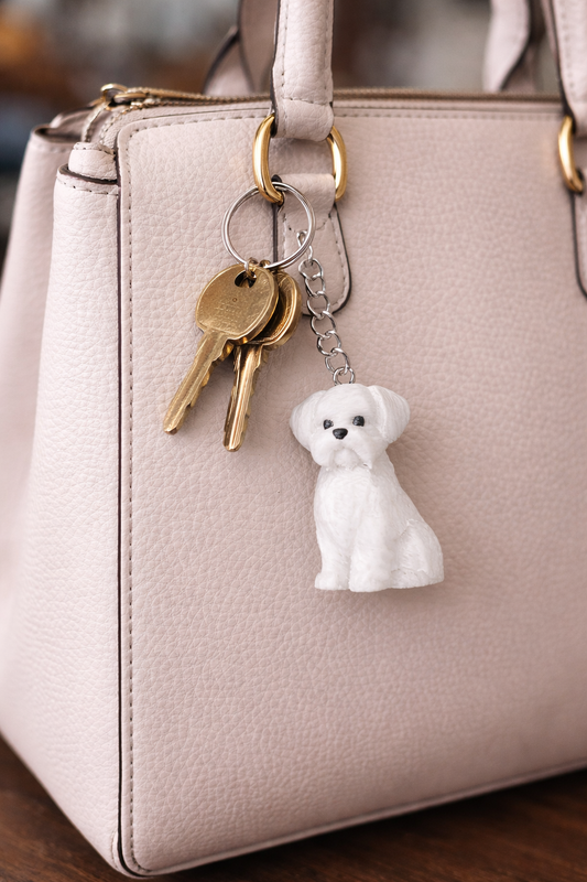 Cute Puppy Keychain – Mini Dog Key Ring for Bags, Keys