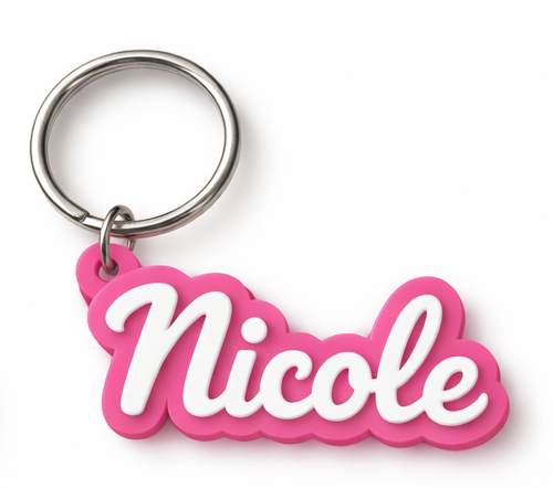 Εξατομικευμένο Μπρελόκ Ονόματος 3D Printed – Προσαρμοσμένο Κείμενο – Διπλό Χρώμα