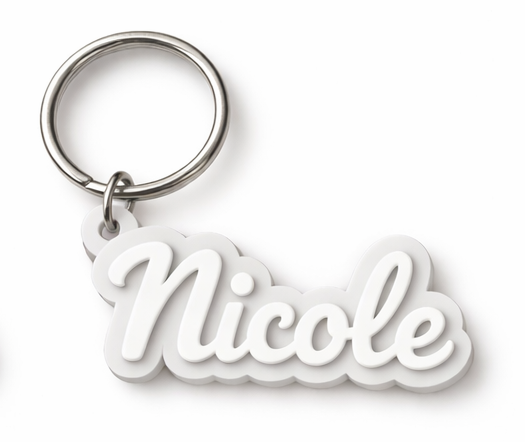 Εξατομικευμένο Μπρελόκ Ονόματος 3D Printed – Προσαρμοσμένο Κείμενο – Διπλό Χρώμα