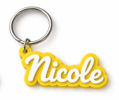 Εξατομικευμένο Μπρελόκ Ονόματος 3D Printed – Προσαρμοσμένο Κείμενο – Διπλό Χρώμα